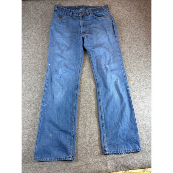 Vintage 70s Levis Jeans Mens Size 33 Blue Bell Bottom Orange Tab OshKosh Grunge - Picture 1 of 9